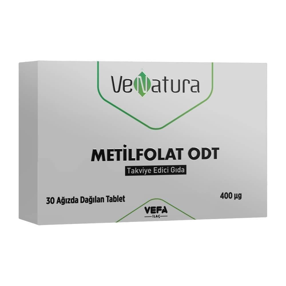 VeNatura Vegan Folate Supplement - 400 mcg Metilfolate Orally Disintegrating Tablets (30 Count)
