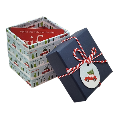 Gift Box Cube for Gift Cards - 3" x 3" -  Bringing Home the Tree