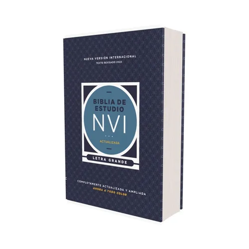 Nvi, Biblia de Estudio Actualizada, Revisión 2022, Letra Grande, Tapa Dura, Interior a Color, Palabras de Jesús En Rojo, Comfort Print - Hardcover