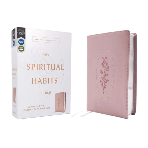 Niv, Spiritual Habits Bible, Leathersoft, Pink, Red Letter, Comfort Print: Learn to Live a Gospel-Centered Life - Imitation Leather