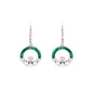 Green Malachite Sterling Silver Claddagh Drop Earrings