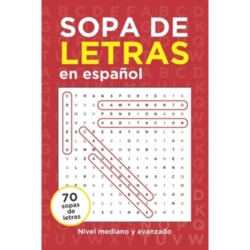 Sopa de Letras en Español: Nivel Mediano y Avanzado - Paperback