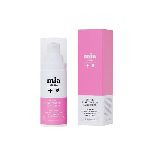Mia Klinika SPF 50+ Pink Tone Up Sunscreen Cream - Moisturizing, Tone Evening, UV Protection
