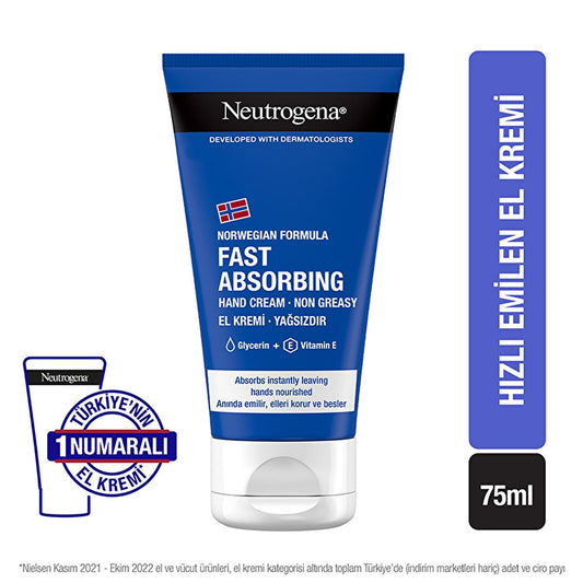 Neutrogena Norwegian Formula Quick Absorbing Hand Cream - Non-Greasy, Moisturizing Hand Moisturizer for Dry Hands