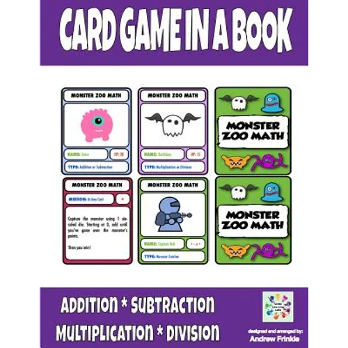 Card Game in a Book - Monster Zoo Math - Paperback