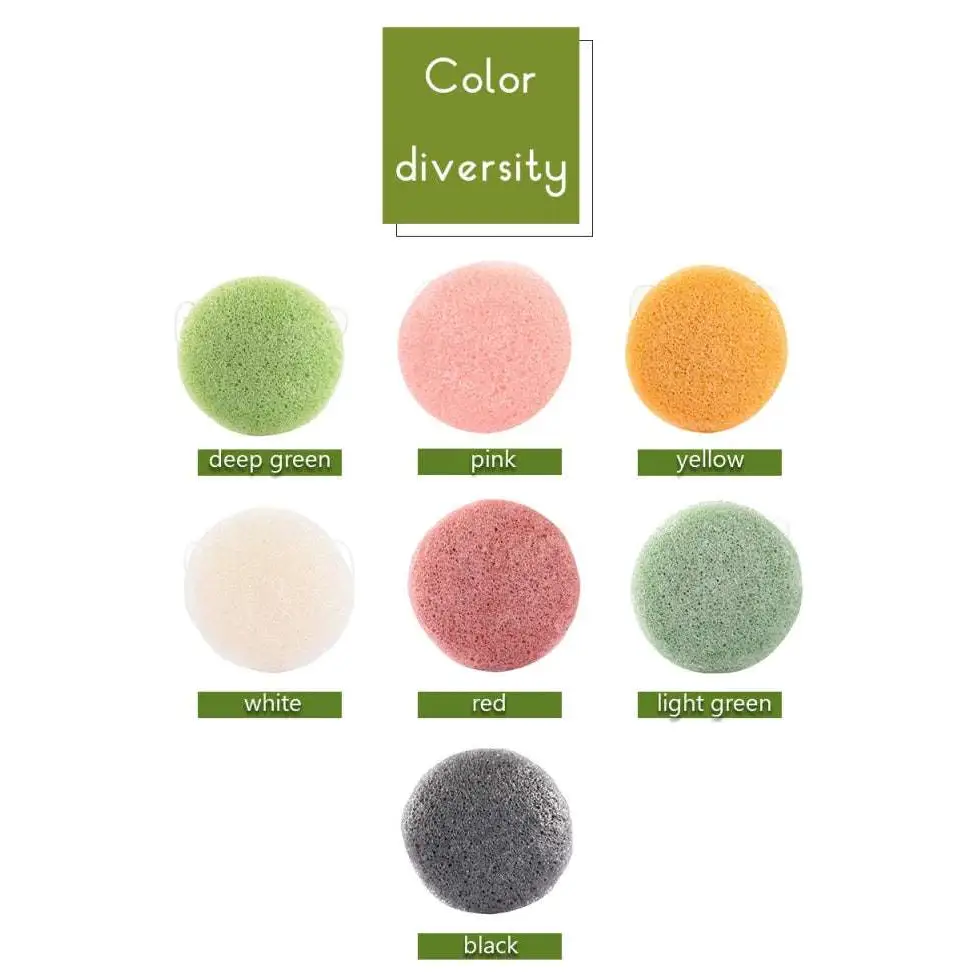 Natural Round Shap Konjac Sponge Face Cleaning Puff