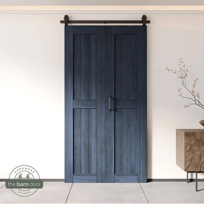 2-Door Bifold Barn Door Kit | Black Hardware