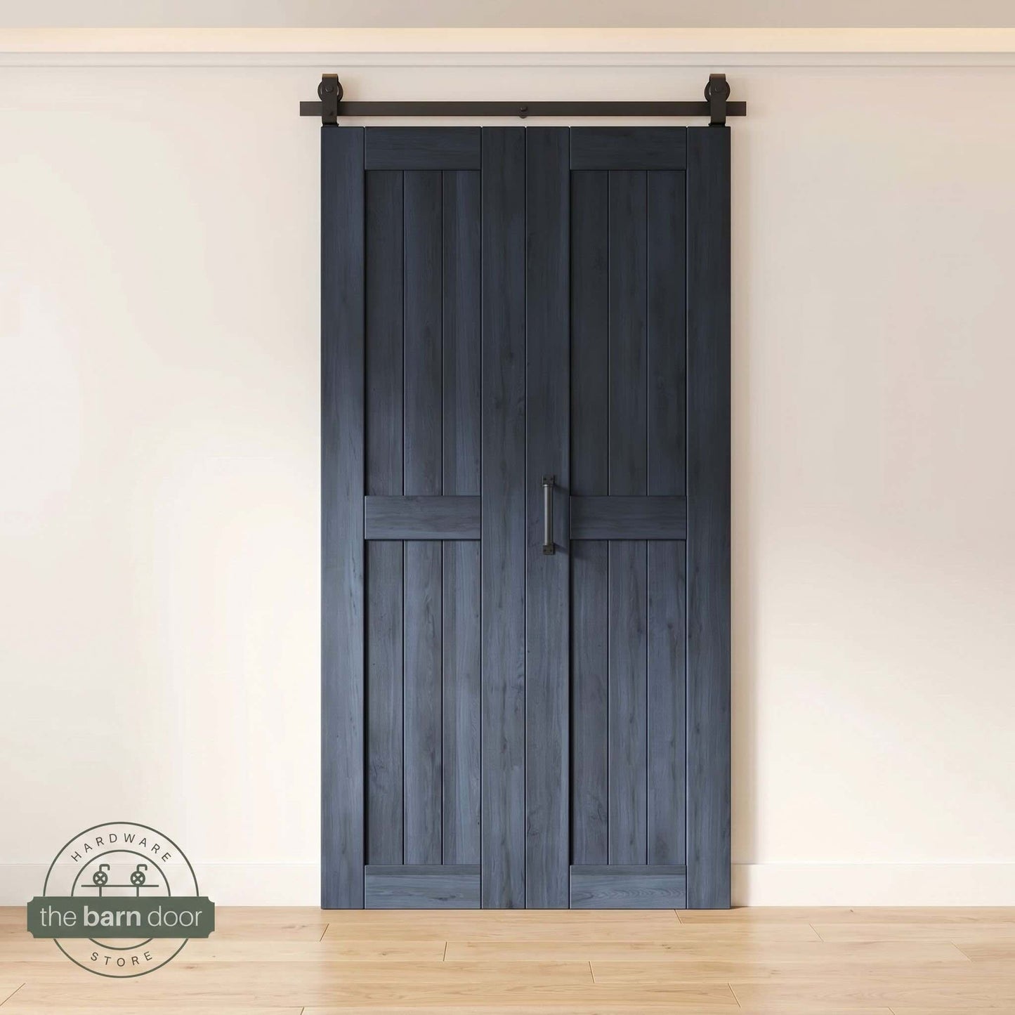 2-Door Bifold Barn Door Kit | Black Hardware