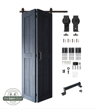 2-Door Bifold Barn Door Kit | Black Hardware