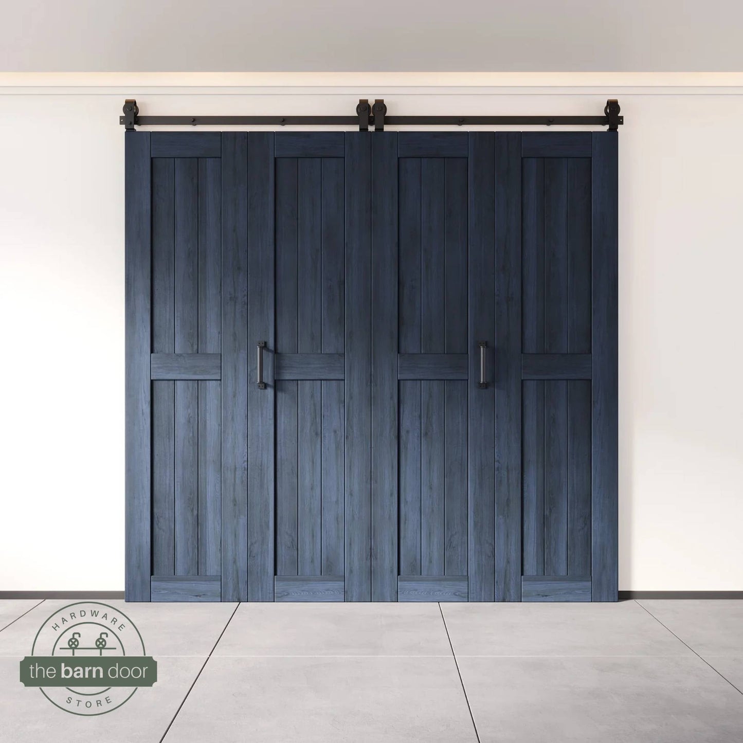 4-Door Bifold Barn Door Kit | Black Hardware
