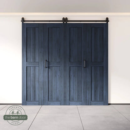 4-Door Bifold Barn Door Kit | Black Hardware