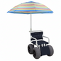 MJM International 722-ATC-ELR-YLW-GRYW-UMB-KD All Terrain Beach Wheelchair with Umbrella Heavy Duty Wheels Non-Corrosive Plastic Bearings, 2 Swivel And 2 Rigid Wheels, Padded Cushion Seat, User-Friendly Elevating Leg Rest