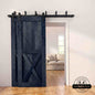 Classic Double Bypass 2 Door Barn Door Kit | Black Hardware