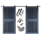 Diamond Pattern Double Door Barn Door Kit | Black Barn Door Hardware