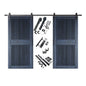 Vertical Slat Double Door Barn Door Kit | Black Barn Door Hardware