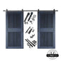 Vertical Slat Double Door Barn Door Kit | Black Barn Door Hardware