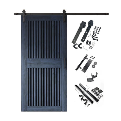 Vertical Slat Barn Door Kit | Black Hardware