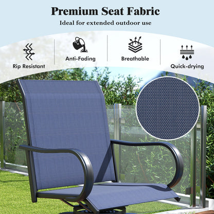 2 Pieces 360 Rotating Bar Stool Set with Armrests for Patio