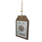 Holiday Tag Sign with Beaded Hanger -