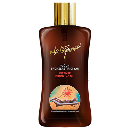 Eda Taşpınar Intense Tanning Oil: Intense Dark Tanning Oil with Argan & Carrot Oil for a Perfect Mediterranean Bronze, SPF 0, 200ml