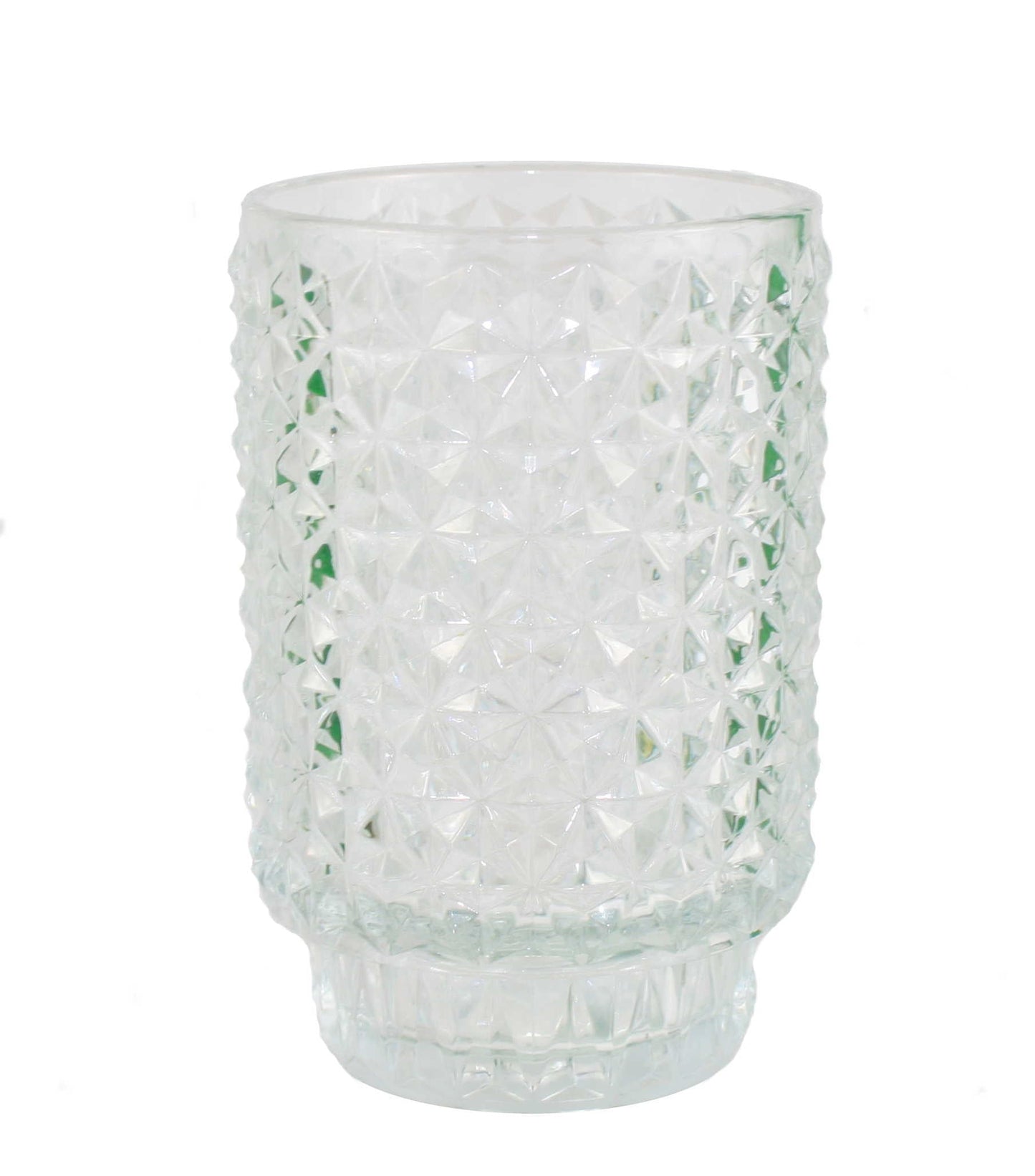 Glass Diamond Cut Mini Hurricane