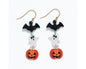 Bat Ghost Pumpkin Dangle Earrings