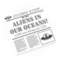 Aliens in our Ocean - Newspaper Headline - Custom Printed Using LEGO® Parts (2 x 2 Tile)