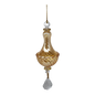 Blown Glass Twisted Chandelier Ornament with Crystal Dangle - Yellow