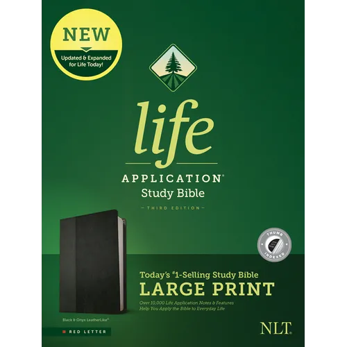 NLT Life Application Study Bible, Third Edition, Large Print (Leatherlike, Black/Onyx, Indexed) - Imitation Leather