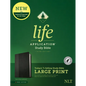 NLT Life Application Study Bible, Third Edition, Large Print (Leatherlike, Black/Onyx, Indexed) - Imitation Leather