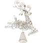 Crystal & Wire Reindeer Treetopper - 13 Inch