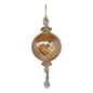Egyptian Glass Amber Globe with Crystal Drop Ornament