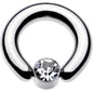 4G 9/16 Clear Gem 7mm Disc BCR Captive Ring