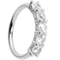 18G 1/4 Clear CZ Gem 14k White Gold Seamless Circular Ring