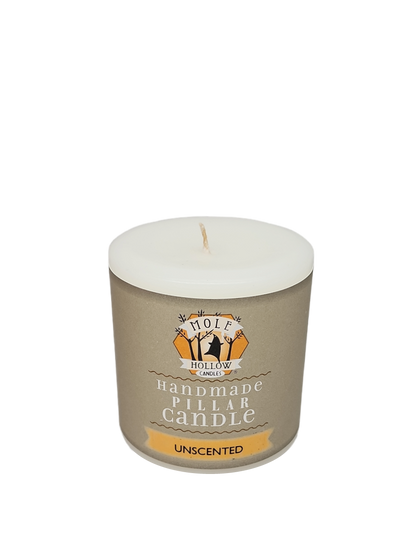 Mole Hollow Unscented Pillar Candle (Stark White)  -