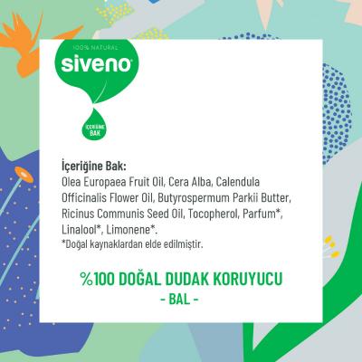 Siveno Natural Lip Care Balm with Honey & Shea Butter - Cruelty-Free, Paraben-Free Lip Moisturizer