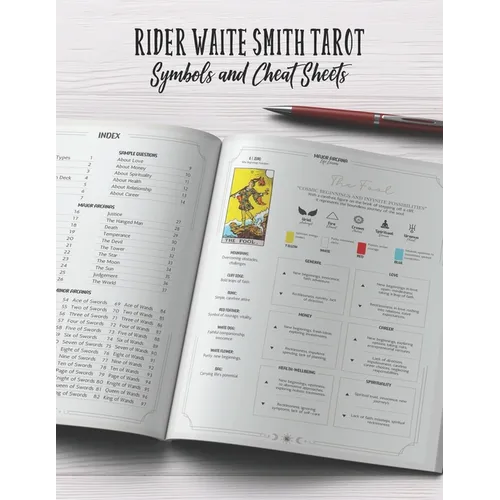 Rider Waite Smith Tarot Symbols and Cheat Sheets: Quick reference for reading tarot - Paperback