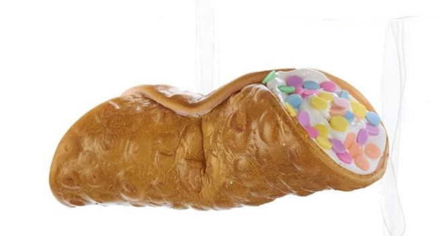 4.5 Inch Foam Cannoli Ornament - with Lentils