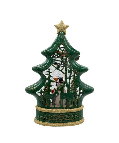Battery Operated Water Snowman Tree with Santa Sleigh
