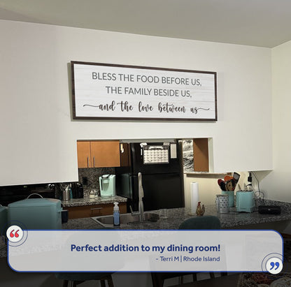 Bless The Food Before Us And The Love Between Us Sign II