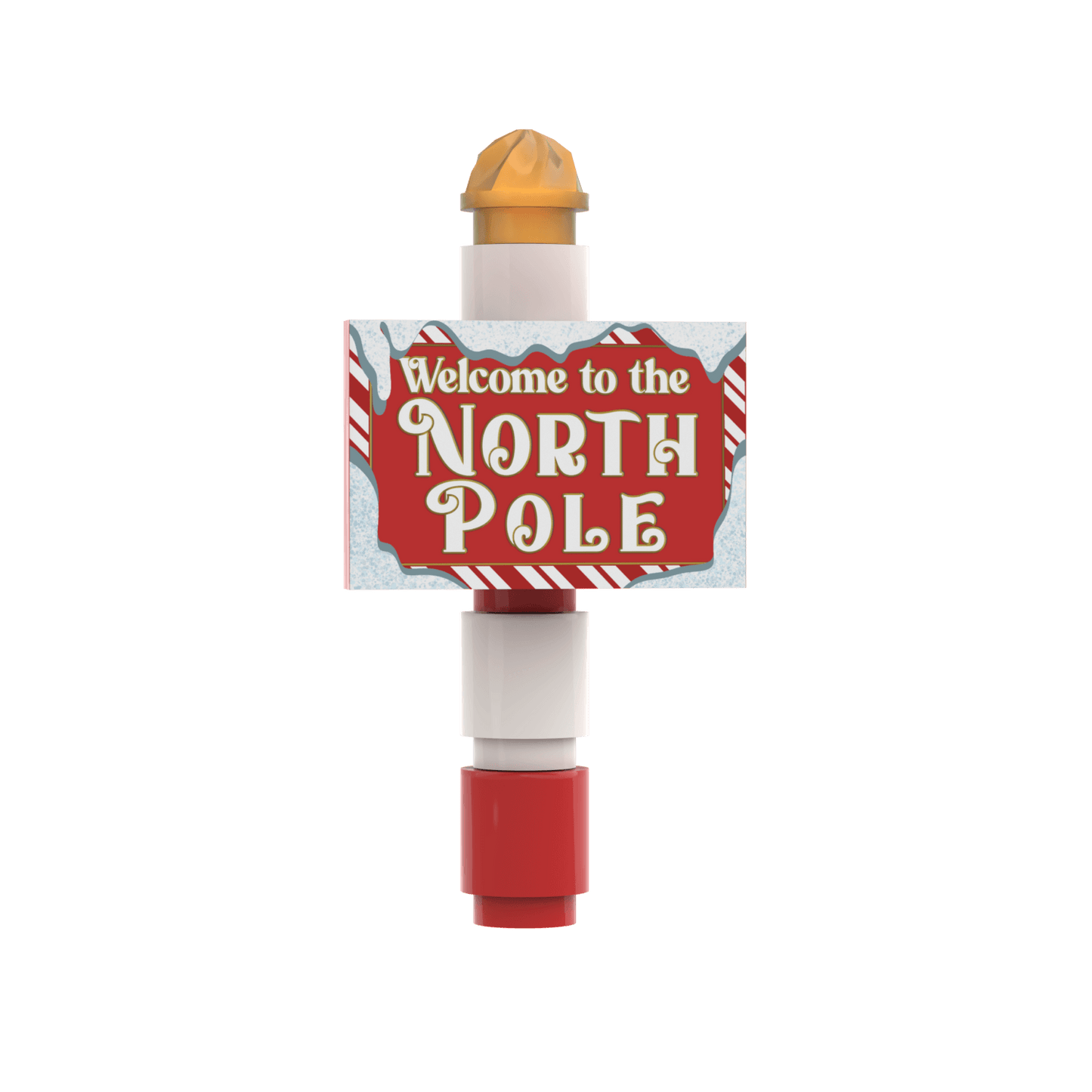 "North Pole" Sign - Custom Printed - Made Using LEGO® Parts