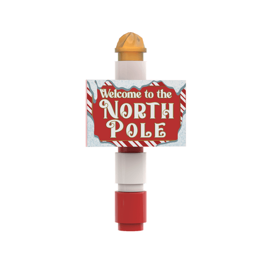 "North Pole" Sign - Custom Printed - Made Using LEGO® Parts