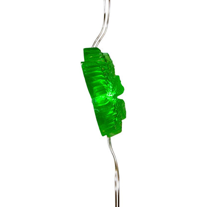 84-Light Green Micro LED Cannabis Leaf Curtain Light