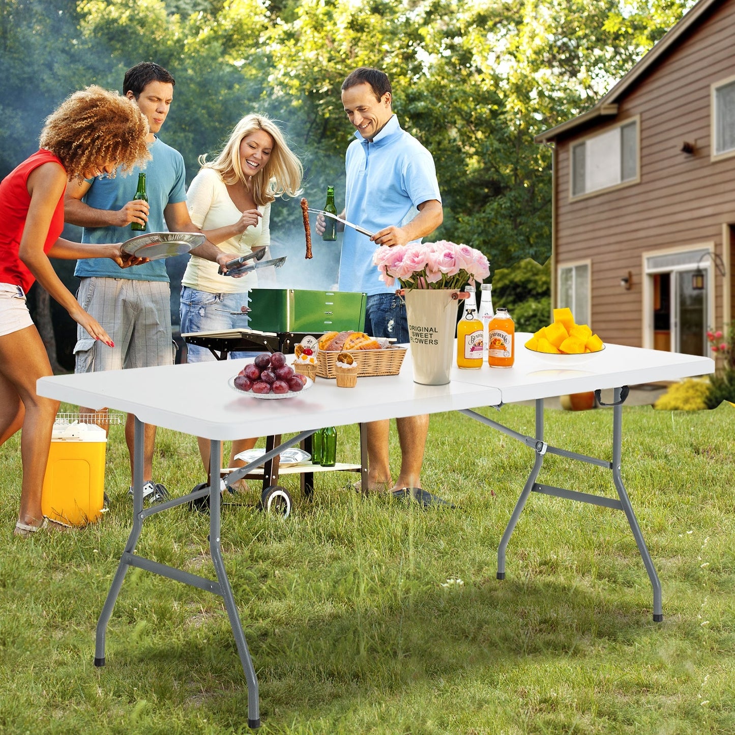 Portable Folding Camping Table with Carrying Handle