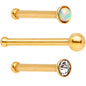 Variety Belle of the Ball Gold PVD Nose Bone 3 Pack Set