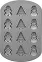 Non-Stick Christmas Cookie Shapes Pan, 12-Cavity (Gingerbread Man, Tree, Snowman)