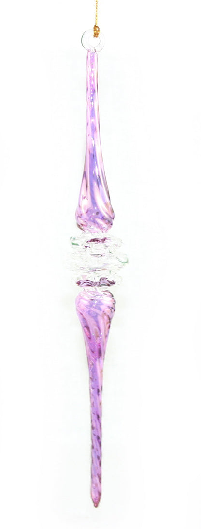 Lavender Twirl Glass Ornament