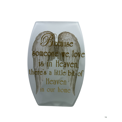 A Piece of Heaven is in our Home Lighted Vase - Gold Lettering