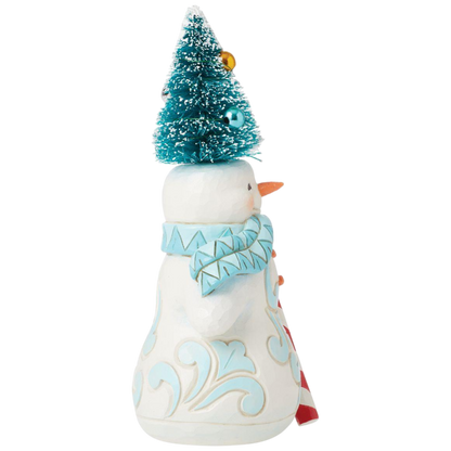 Snowman with Sisal Tree Hat Figurine