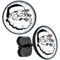 Christmas Retro Santa Ho Ho Ho Black Stud Earrings
